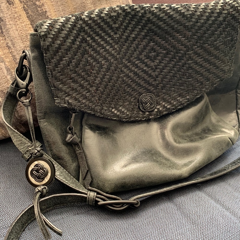 🖤ELLIOT LUCCA Leather Crossbody Woven Black Purse